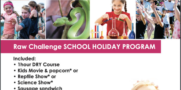 Raw Challenge school holiday program Central Coast / Lake Macquarie